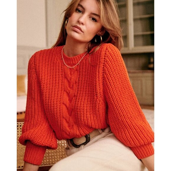 Sezane Sweaters - La Maille Sezane Paris Jazz Jumper Sweater XS Cable Shaker Fisherman Made Italy